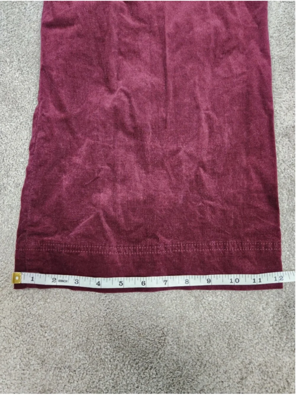 Anthropologie Pilcro Burgundy Leather Corduroy Jumpsuit Overalls Wide Leg Sz 12